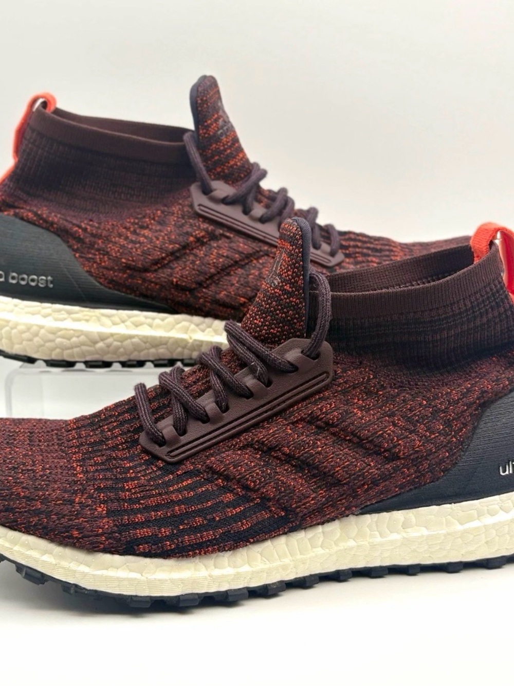 adidas Maroon Knit Sock Sneakers with White Midsole